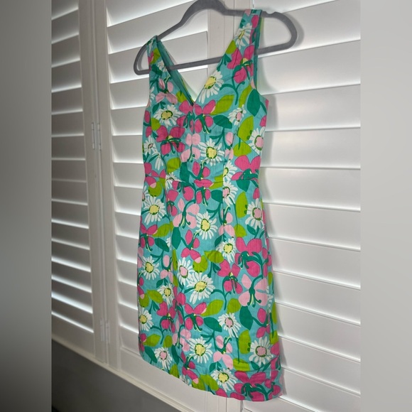 $148 LILLY PULITZER SZ 0 Blossom Lined Sleeveless Floral Dress in Printed Dobby - Picture 2 of 13